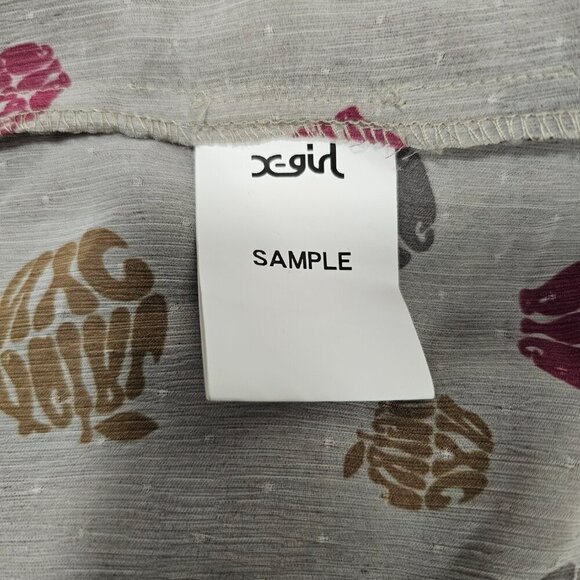 X-Girl Big Apple Women Top Blouse Shirt Size M Beige Chiffon Button Up Long Slee - Picture 14 of 14